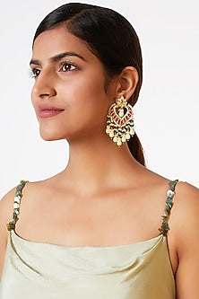 Gold Finish Kundan Earrings
