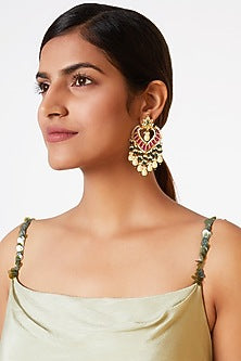 Gold Finish Kundan Earrings