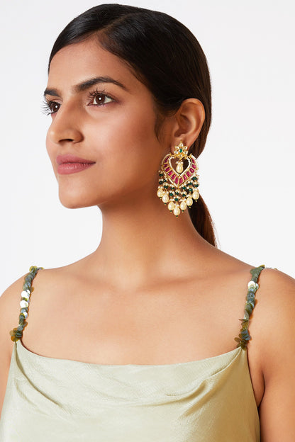 Gold Finish Kundan Earrings