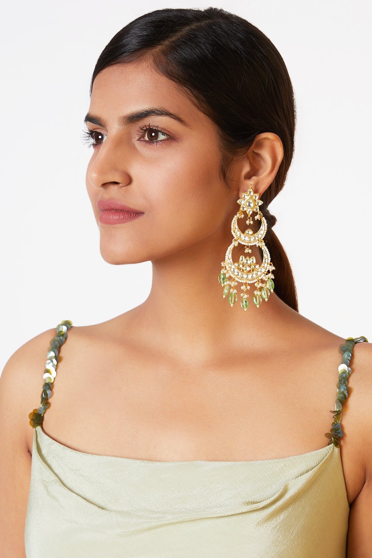 Gold Finish Dangler Earrings