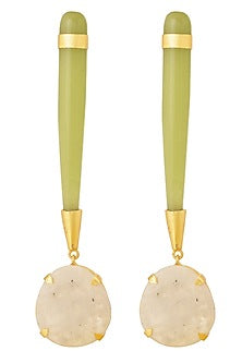Gold Finish Glass Earrings