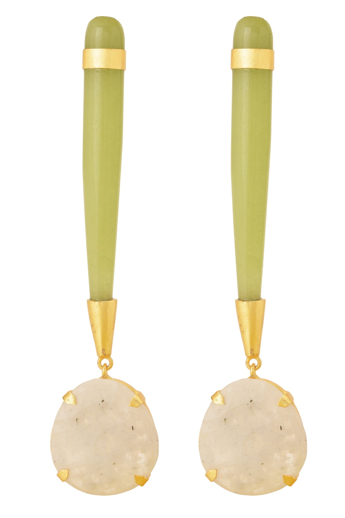 Gold Finish Glass Earrings