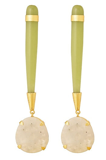 Gold Finish Glass Earrings