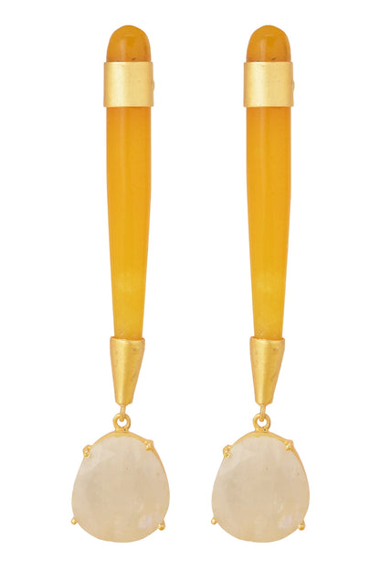 Gold Finish Handcrafted Glass Earrings