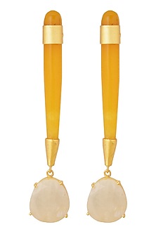 Gold Finish Handcrafted Glass Earrings