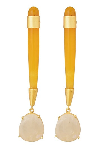Gold Finish Handcrafted Glass Earrings