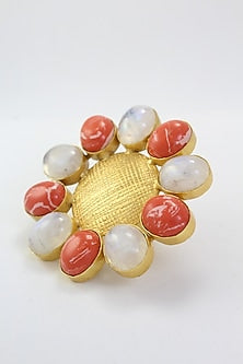 Gold Finish Natural Stone Ring