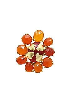 Gold Finish Natural Stone Ring