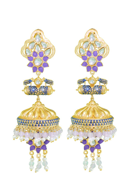 Matte Gold Finish Jhumka Earrings
