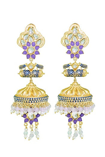 Matte Gold Finish Jhumka Earrings