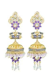 Matte Gold Finish Jhumka Earrings