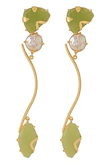 Gold Finish Baroque Pearl Earrings