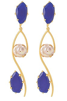 Gold Finish Baroque Pearl Earrings
