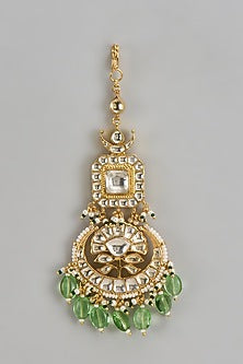 Gold Finish Kundan Polki Maangtikka