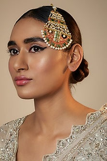 Gold Finish Pearl & Multi-Colored Enameled Pasa