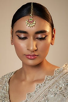 Gold Finish Jadau Kundan Polki Maangtikka