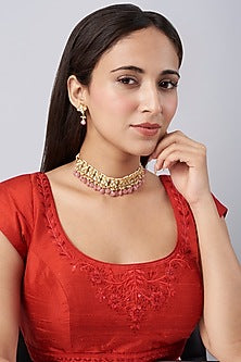Gold Plated Choker Necklace Set