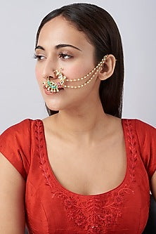 Gold Finish Kundan Polki Nath