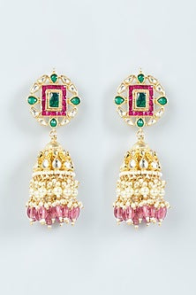 Gold Finish Handcrafted Jhumka Earrings