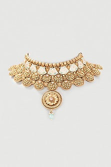 Gold Finish Enameled Layered Long Necklace Set
