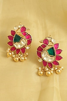 Gold Finish Handcrafted Peacock 
Earrings