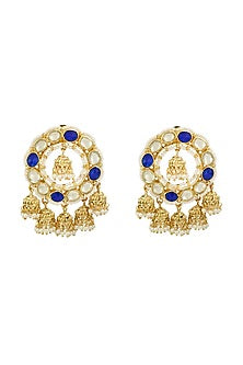 Gold Finish Kundan & Pearls Earrings