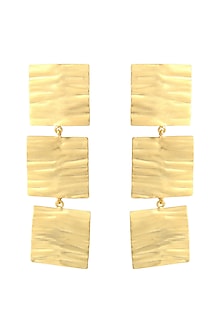Gold Finish Handbitten Dangler Earrings