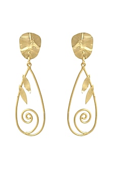 Gold Finish Handbitten Dangler Earrings