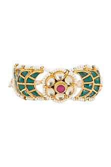 Gold Finish Kundan Bracelet