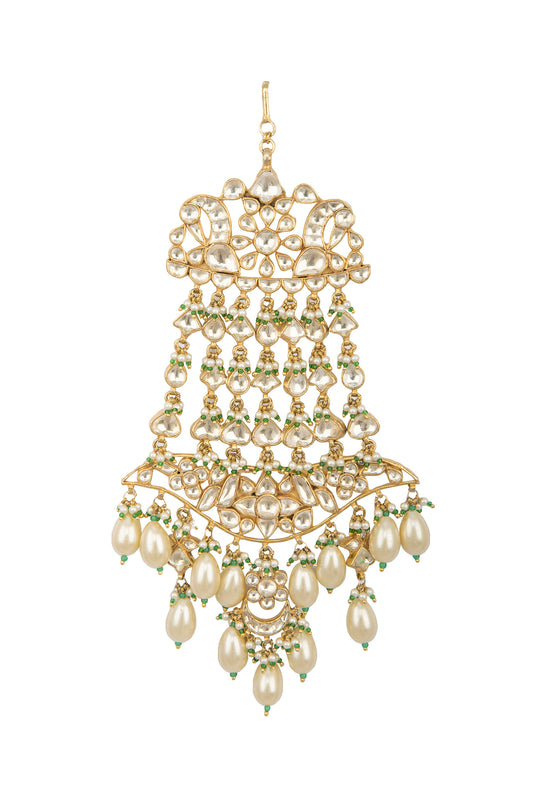 Gold Finish Kundan & Pearls Passa