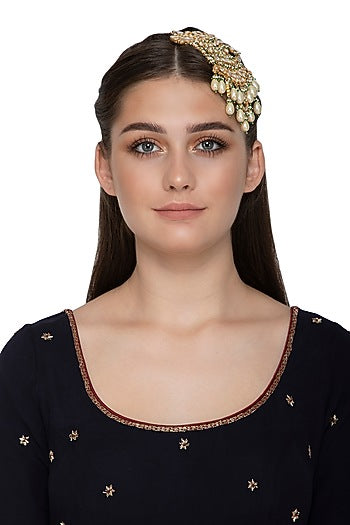 Gold Finish Kundan & Pearls Passa