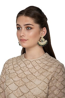Gold Finish Handcrafted Peacock Earrings