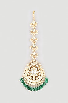 Gold Finish Kundan Maang Tikka