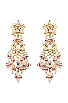 Gold Finish Kundan Earrings