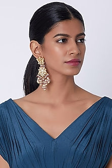Gold Finish Kundan Earrings