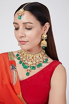 Gold Finish Bridal Necklace Set