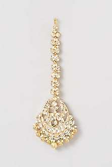 Gold Finish Kundan Polki Maang Tikka
