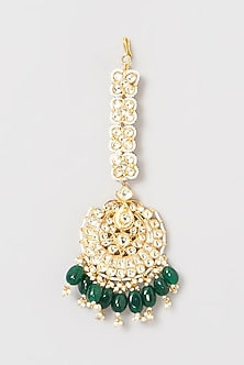 Gold Finish Kundan Polki Maang Tikka