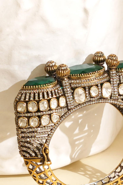 Gold Plated Kundan Polki Openable Kada