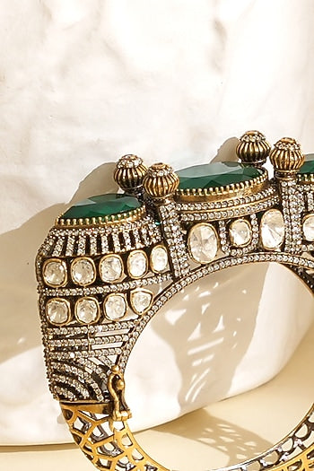 Gold Plated Kundan Polki Openable Kada