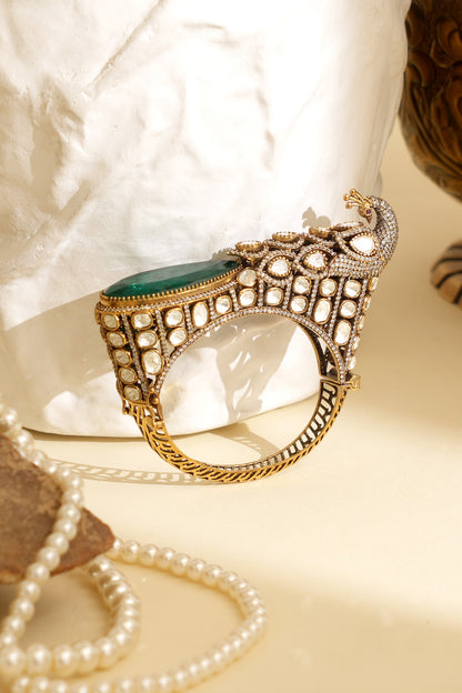 Gold Plated Kundan Polki Openable Kada