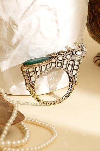 Gold Plated Kundan Polki Openable Kada