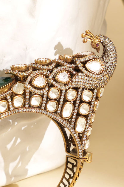 Gold Plated Kundan Polki Openable Kada