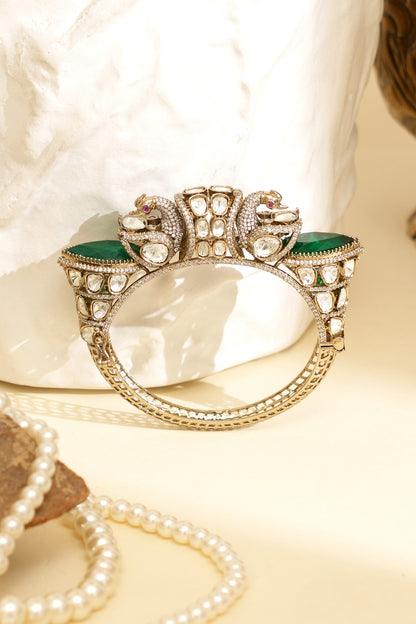 Gold Plated Kundan Polki Openable Kada
