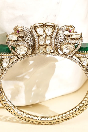 Gold Plated Kundan Polki Openable Kada