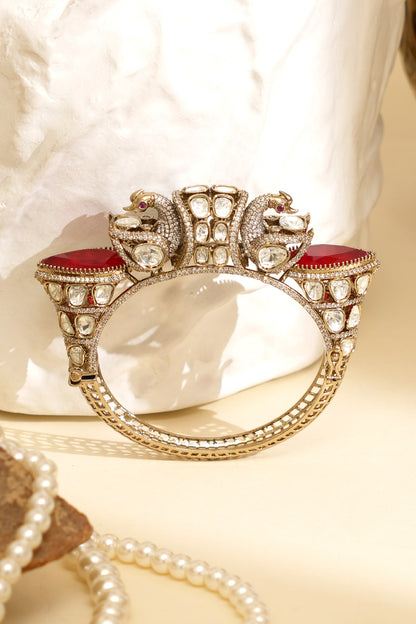 Gold Plated Kundan Polki Openable Kada