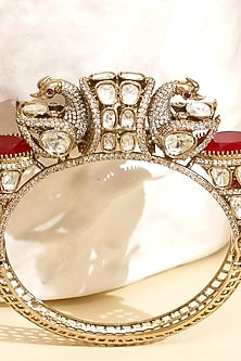 Gold Plated Kundan Polki Openable Kada
