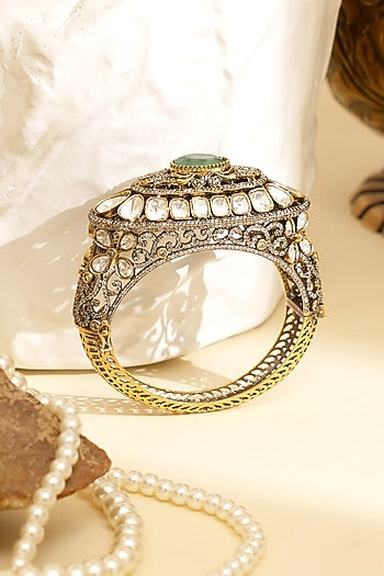 Gold Plated Kundan Polki Openable Kada