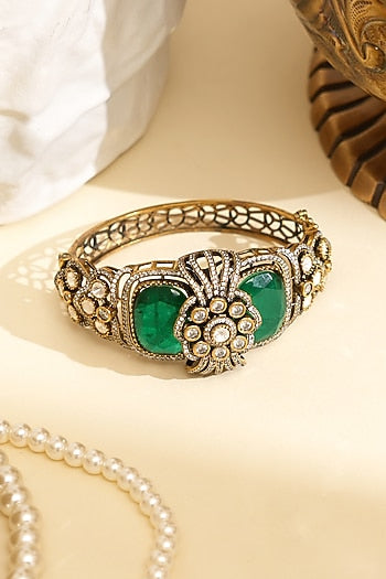 Gold Plated Kundan Polki Openable Kada