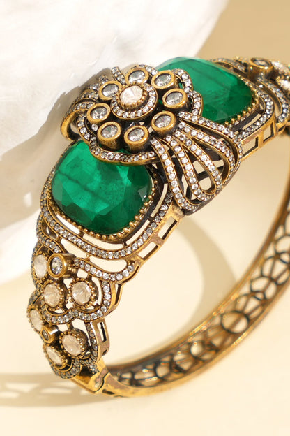 Gold Plated Kundan Polki Openable Kada